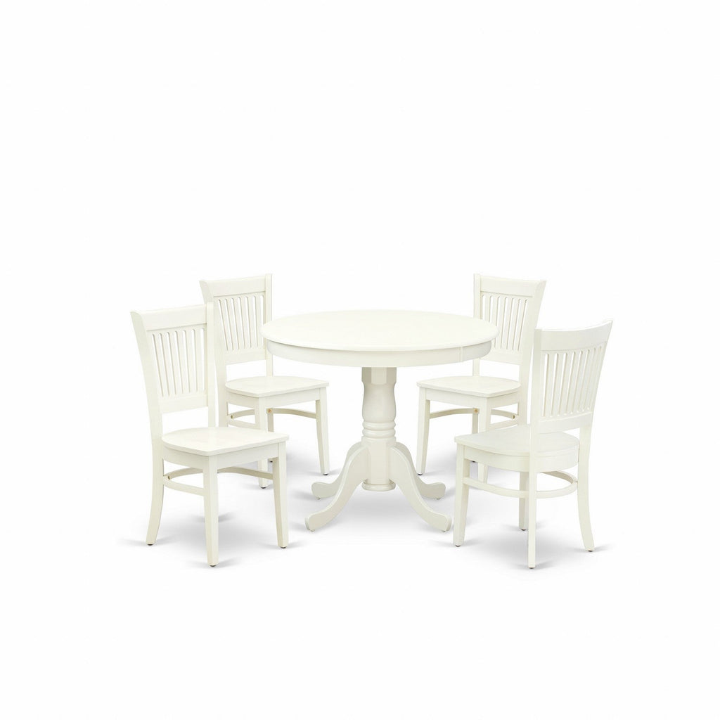 5-Piece Kitchen Dining Set- 4 Wooden Chairs and Kitchen Table