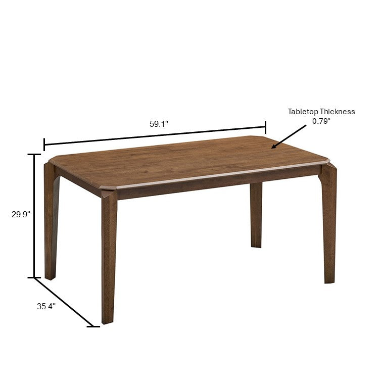 59” Solid Wood Modern Dining Table Set