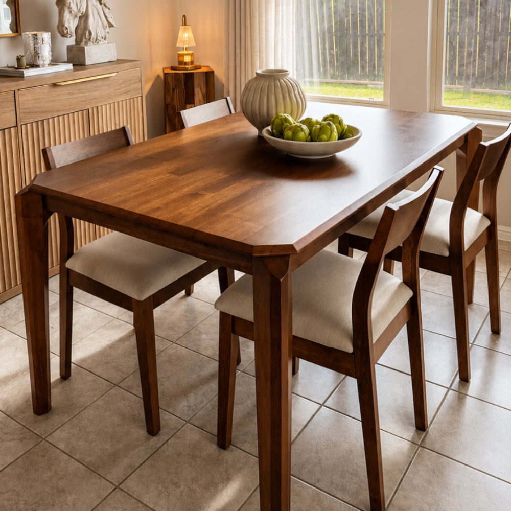 59” Solid Wood Modern Dining Table Set