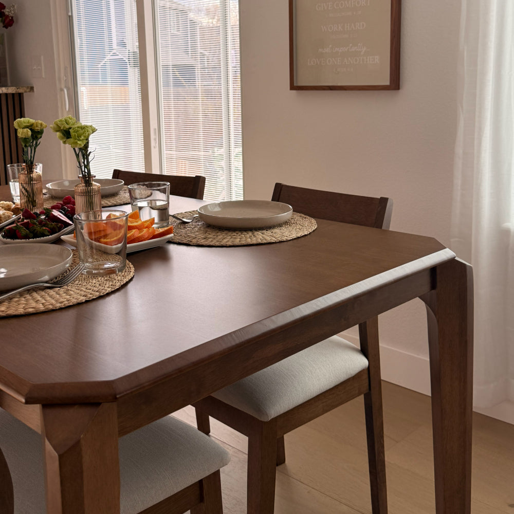 59” Solid Wood Modern Dining Table Set