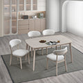 Scandinavian Dining Table Set with Upholstered Chairs