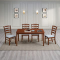 Farmhouse Dining Table Set with Upholstered Chairs