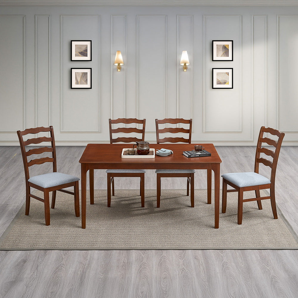 Farmhouse Dining Table Set with Upholstered Chairs