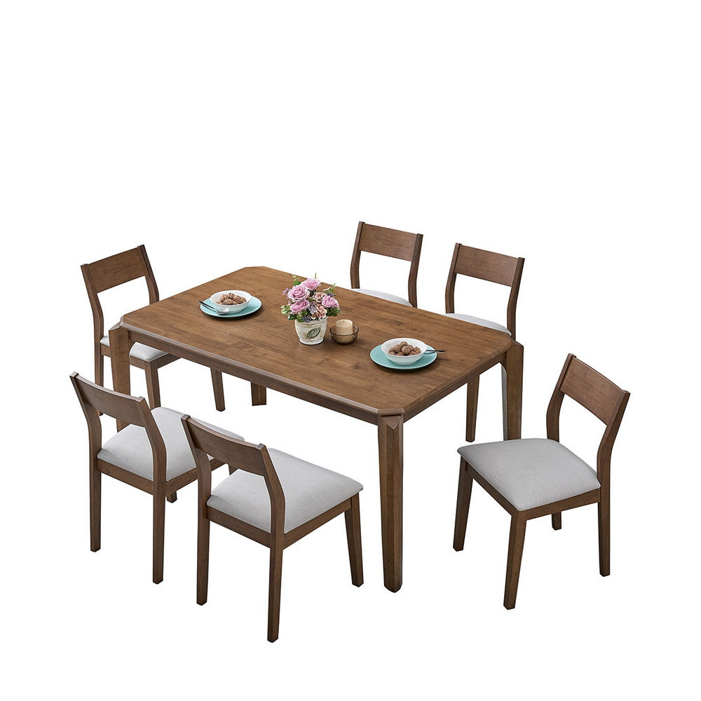 59” Solid Wood Modern Dining Table Set
