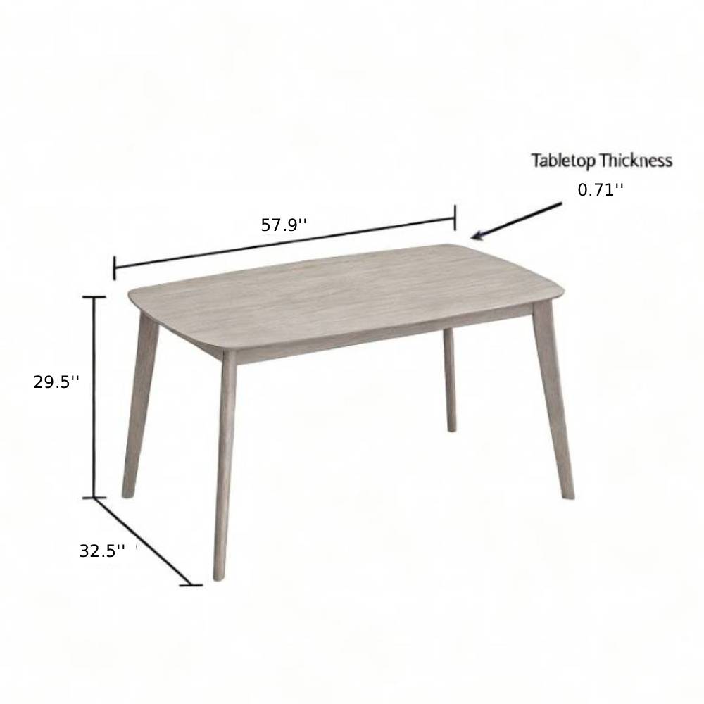 Scandinavian Dining Table Set with Upholstered Chairs