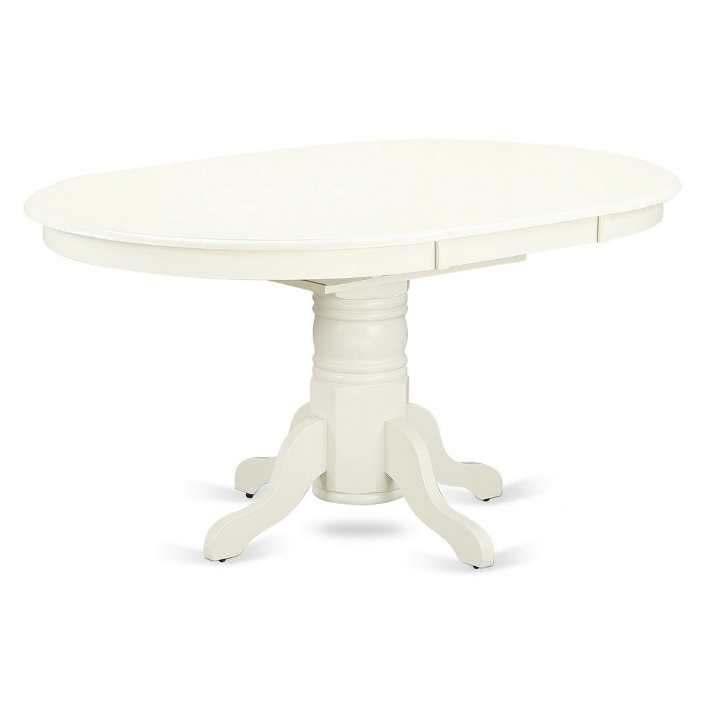 7 Piece Dining Room Set - 6 Baby Blue Linen Chairs with High Back and 1 Oval Dining Table