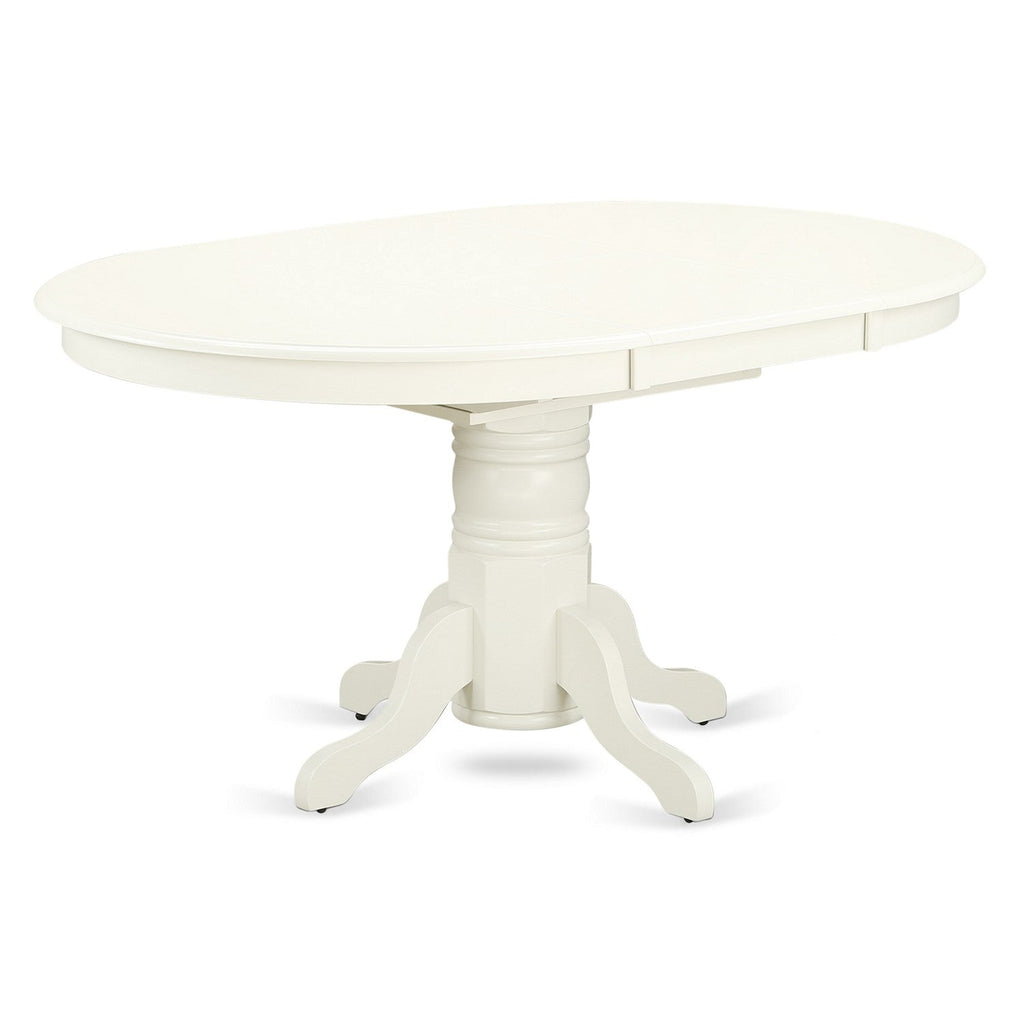 7 Piece Dining Room Set - 6 Baby Blue Linen Chairs with High Back and 1 Oval Dining Table