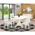 5-Pc Dinette Room Set- 4 Dining Chairs with Linen Seat and Slatted Chair Back