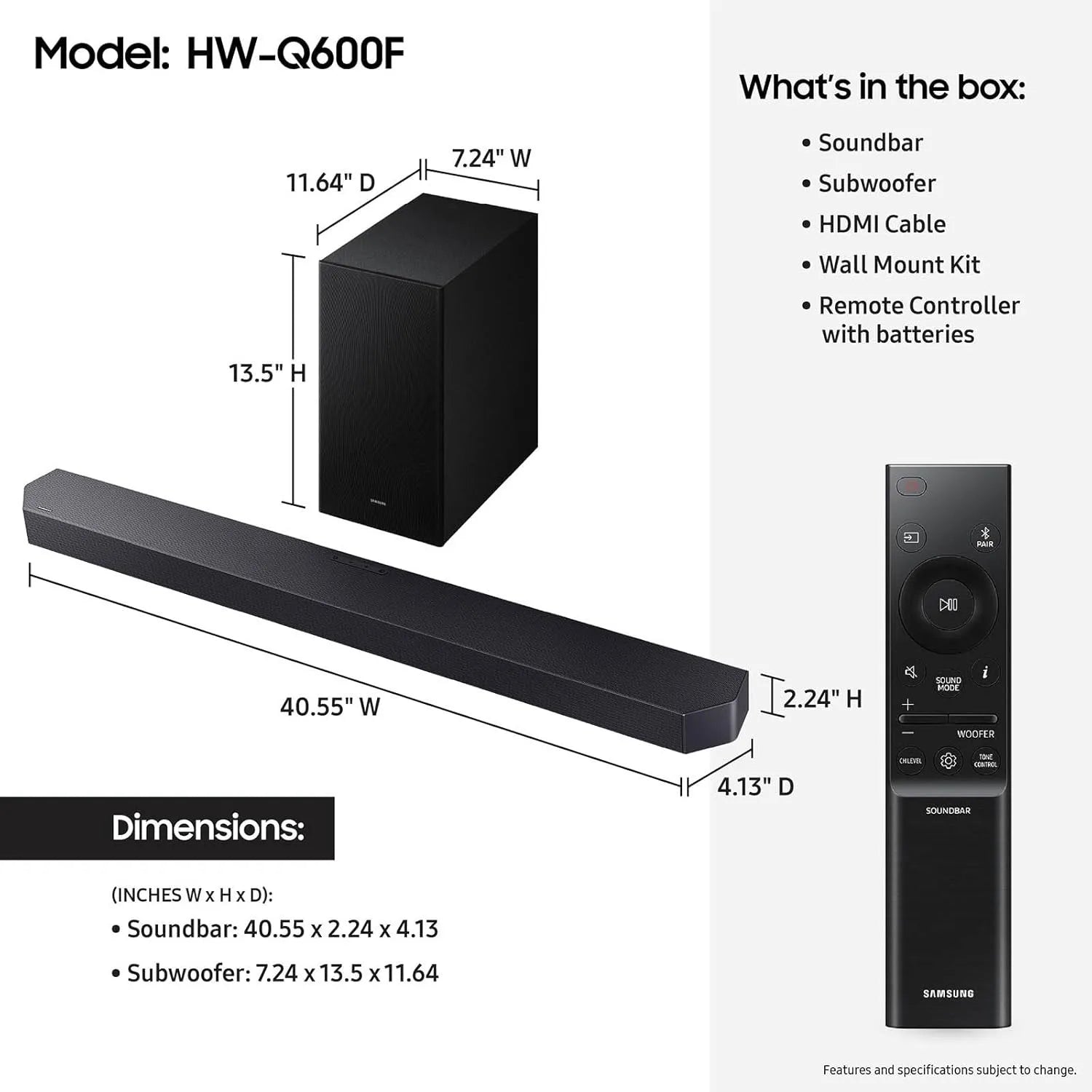 Samsung Soundbar with Subwoofer