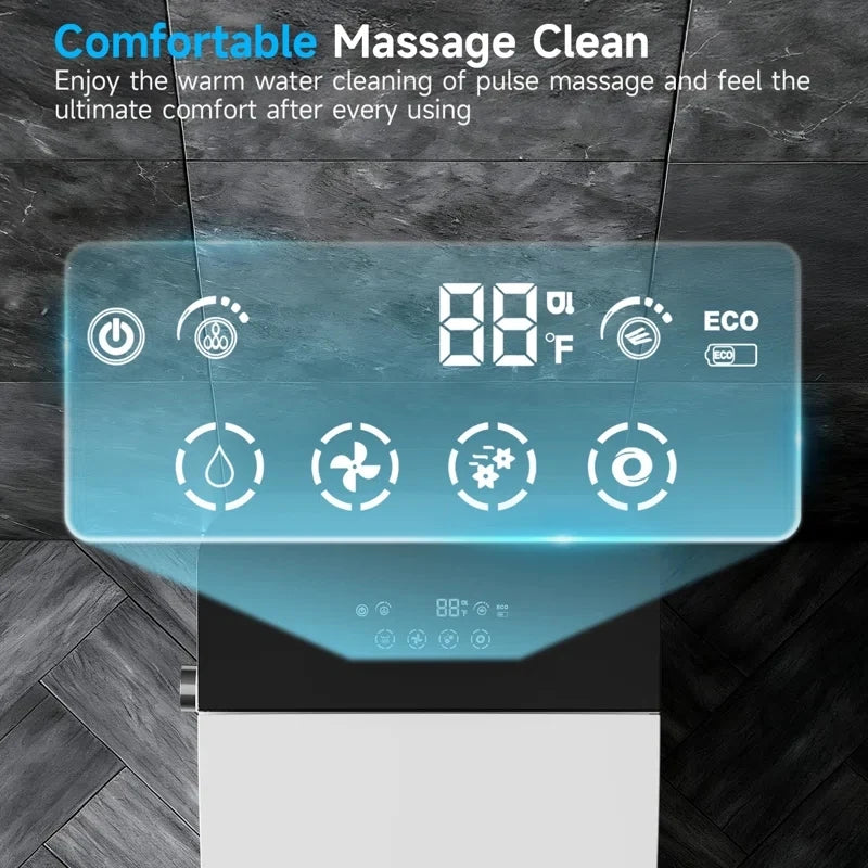 Smart Toilet with Tankless Bidet Wash, Auto Open Lid, 1.28 Gallons Auto Dual Flush, Heat Seat, Warm Wash/Dryer