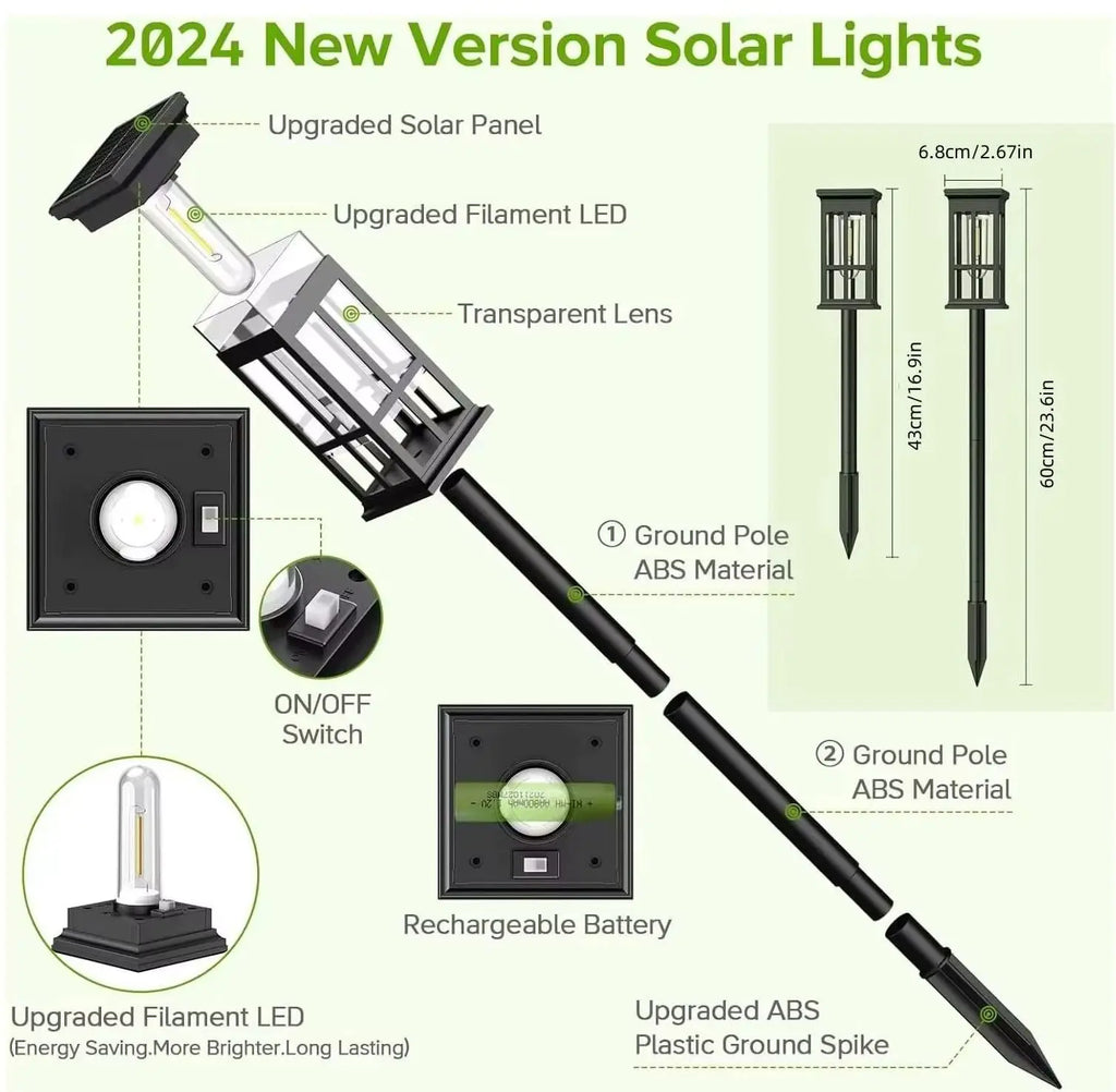 Solar Pathway Light Outdoor Solar Lamp Waterproof Landscape Lighting for Garden Yard Patio Walkway Driveway Camping Decor