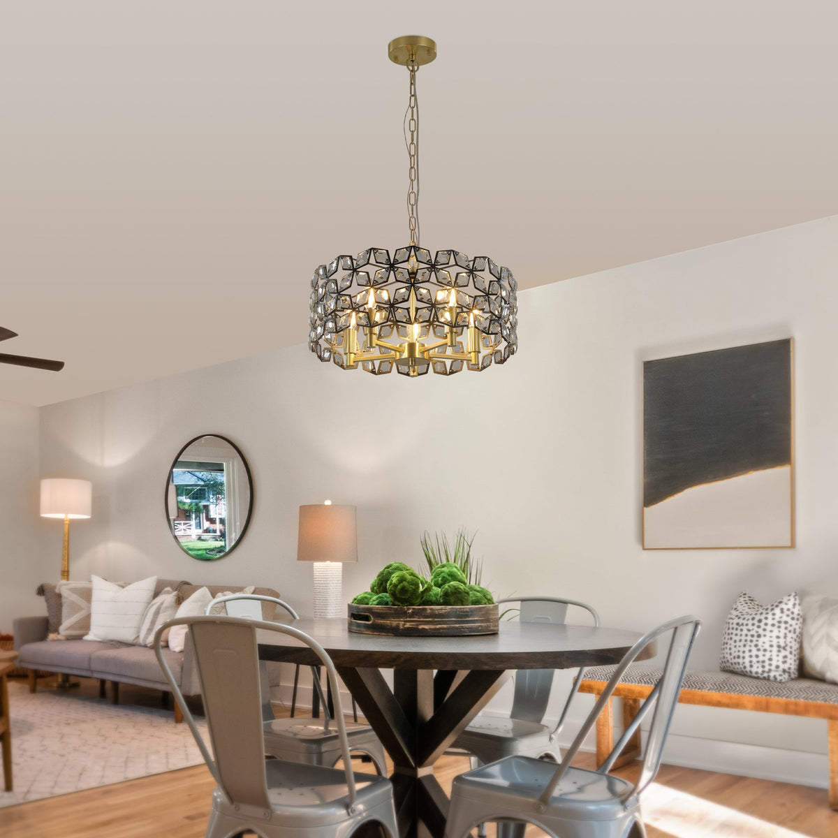 Modern Crystal Chandelier for Living-Room Round Cristal Lamp