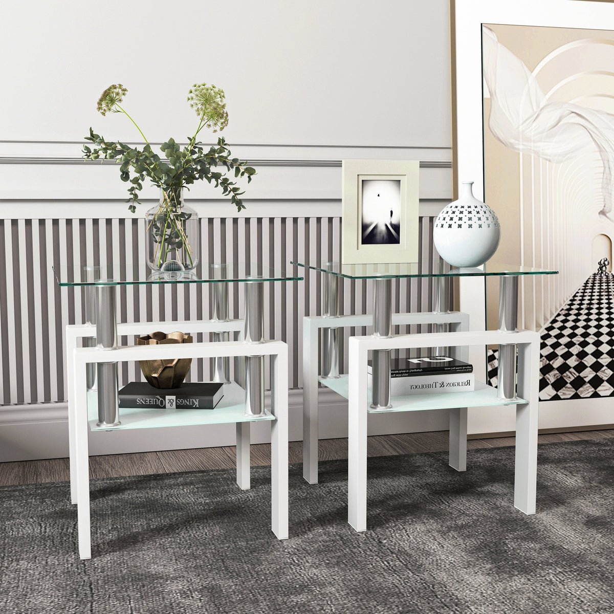 Modern Tempered Glass Tea Table Coffee Table End Table