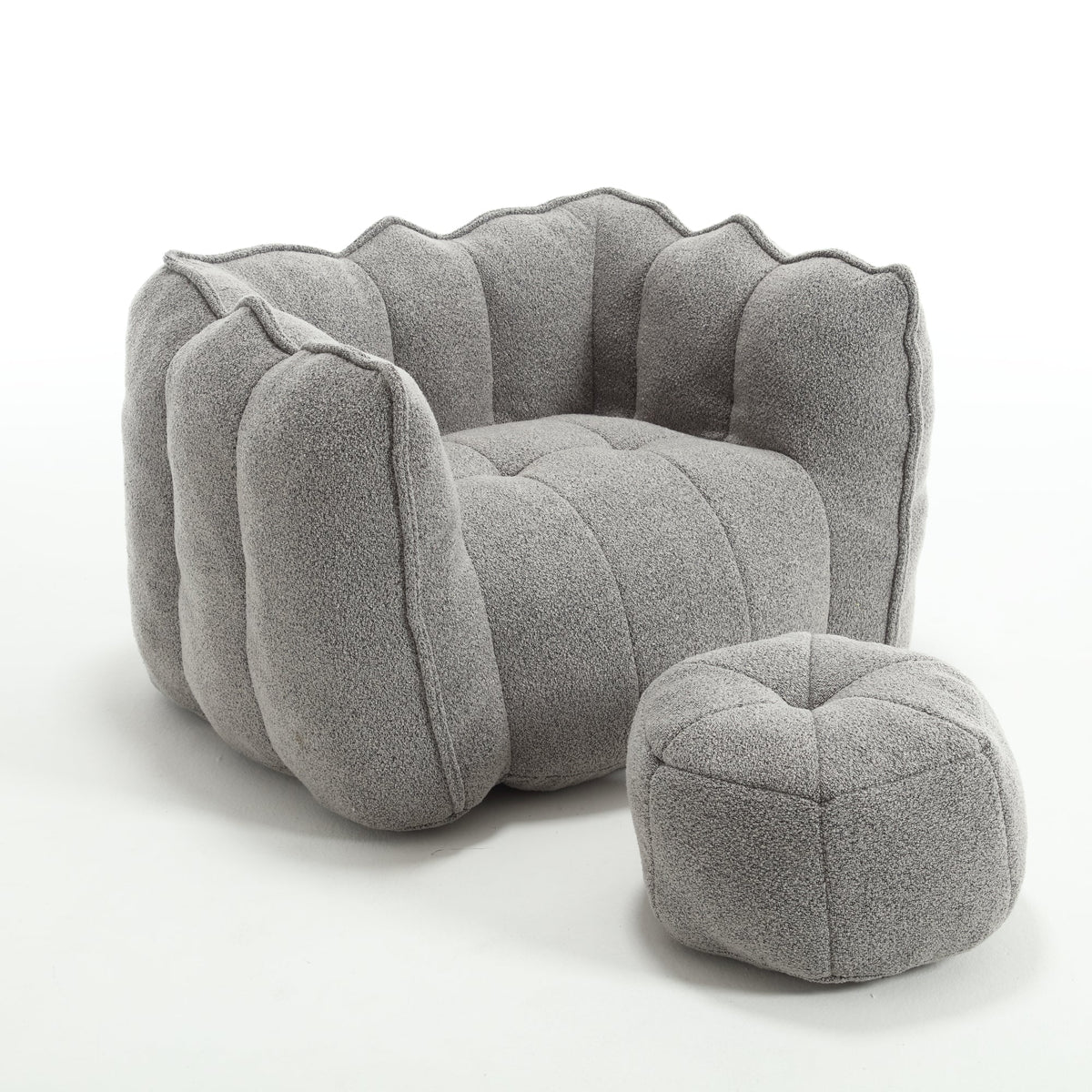 Soft Bean Bag Chair with High Resilient Foam with Footstool