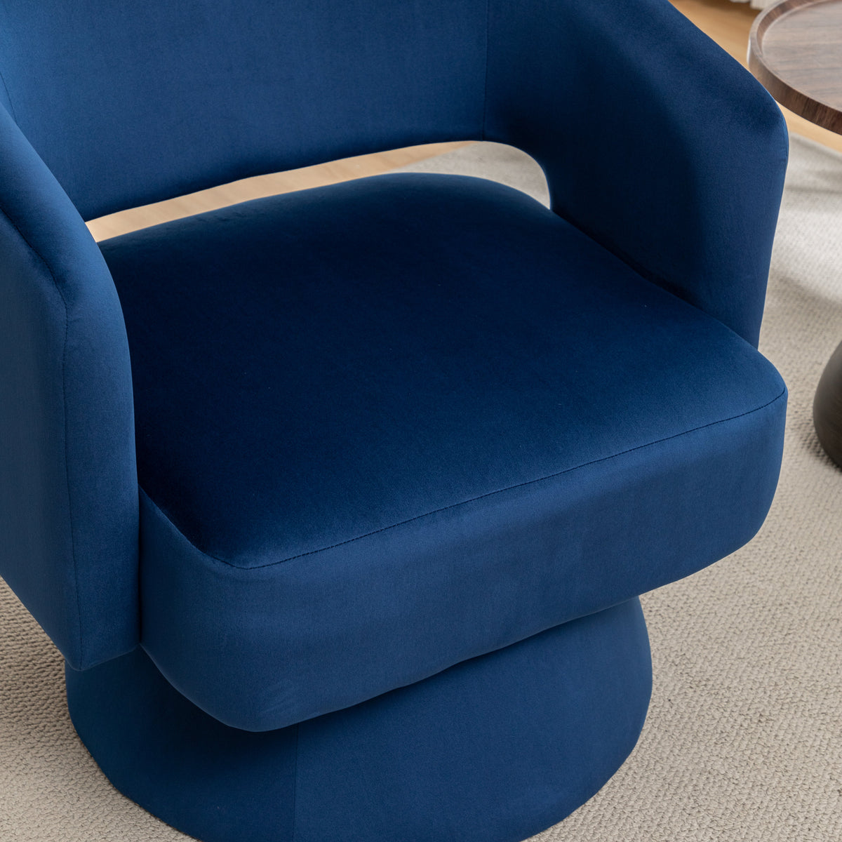 Swivel Barrel Chair, Velvet Accent Armchair 360 Degree Swivel