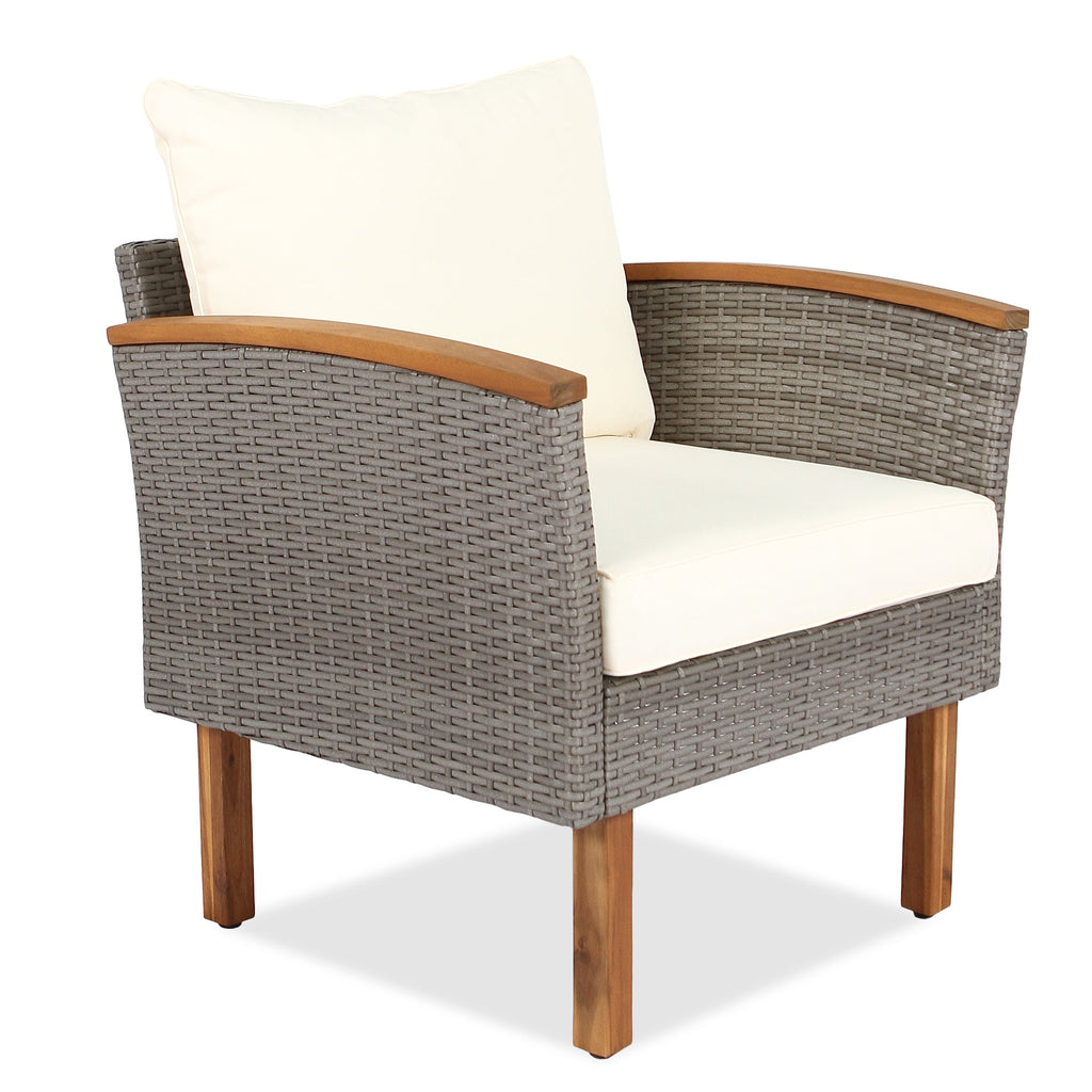 9-piece Patio rattan sofa set, coffee table washable cushions - beige