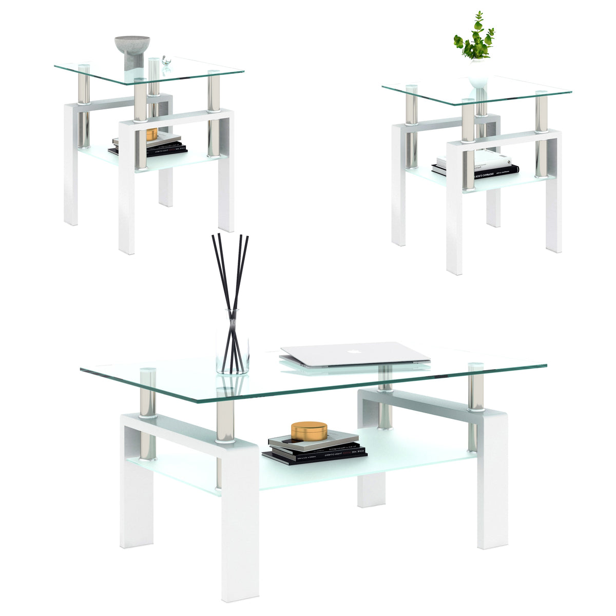 Modern Tempered Glass Tea Table Coffee Table End Table