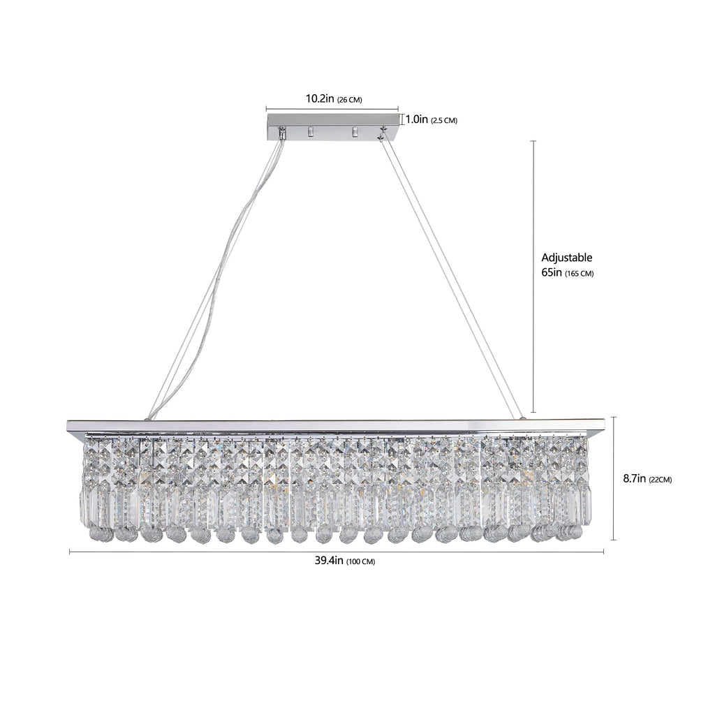 Modern Crystal Chandelier for Dining Room 8-Light
