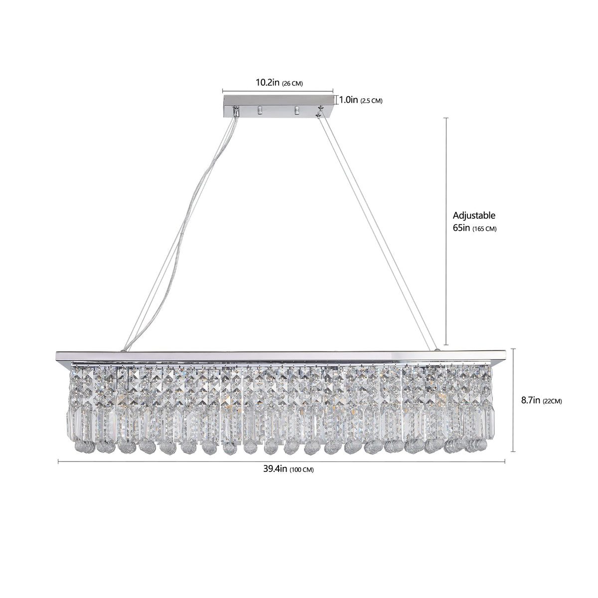 Modern Crystal Chandelier for Dining Room 8-Light