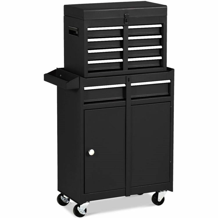 Black Heavy Duty Steel Lockable Rolling Garage Tool Chest