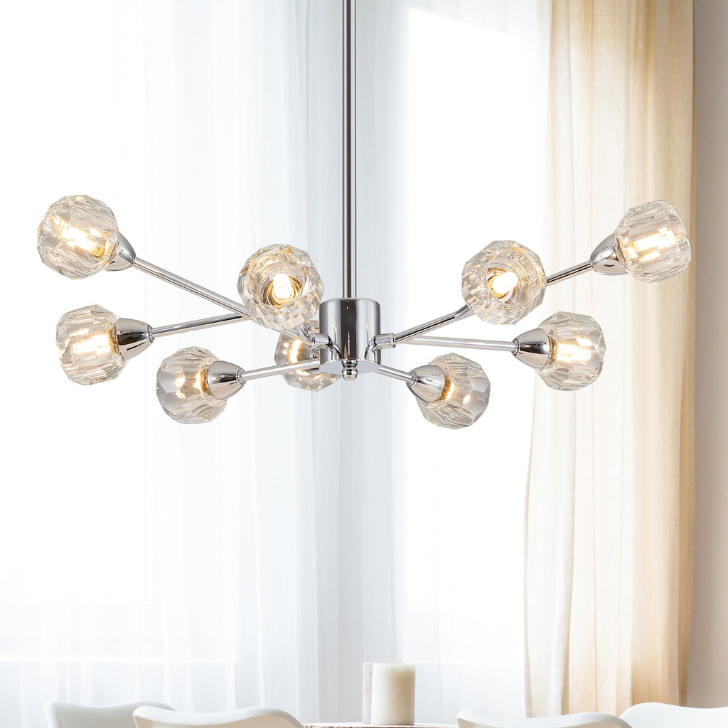 Modern Crystal Chandeliers, 9 Lights Chrome Chandelier
