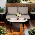 2PC Aluminum Patio Loveseat Sofa Set