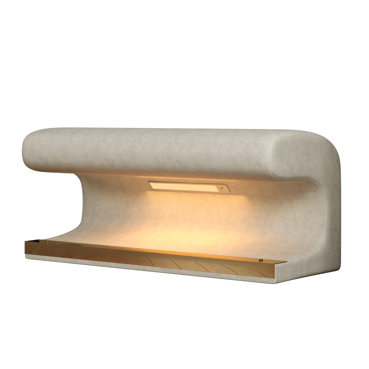 Bench Leather Upholstered Ottoman with LED sensor light for end of bed