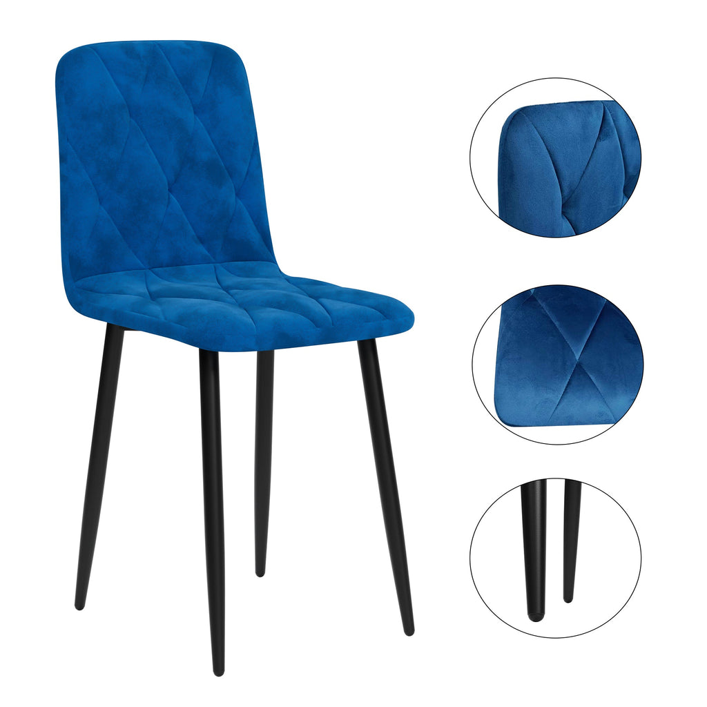 Dining Chairs Set of 4, Modern Velvet Dining Chair Upholstered Cushion Seat