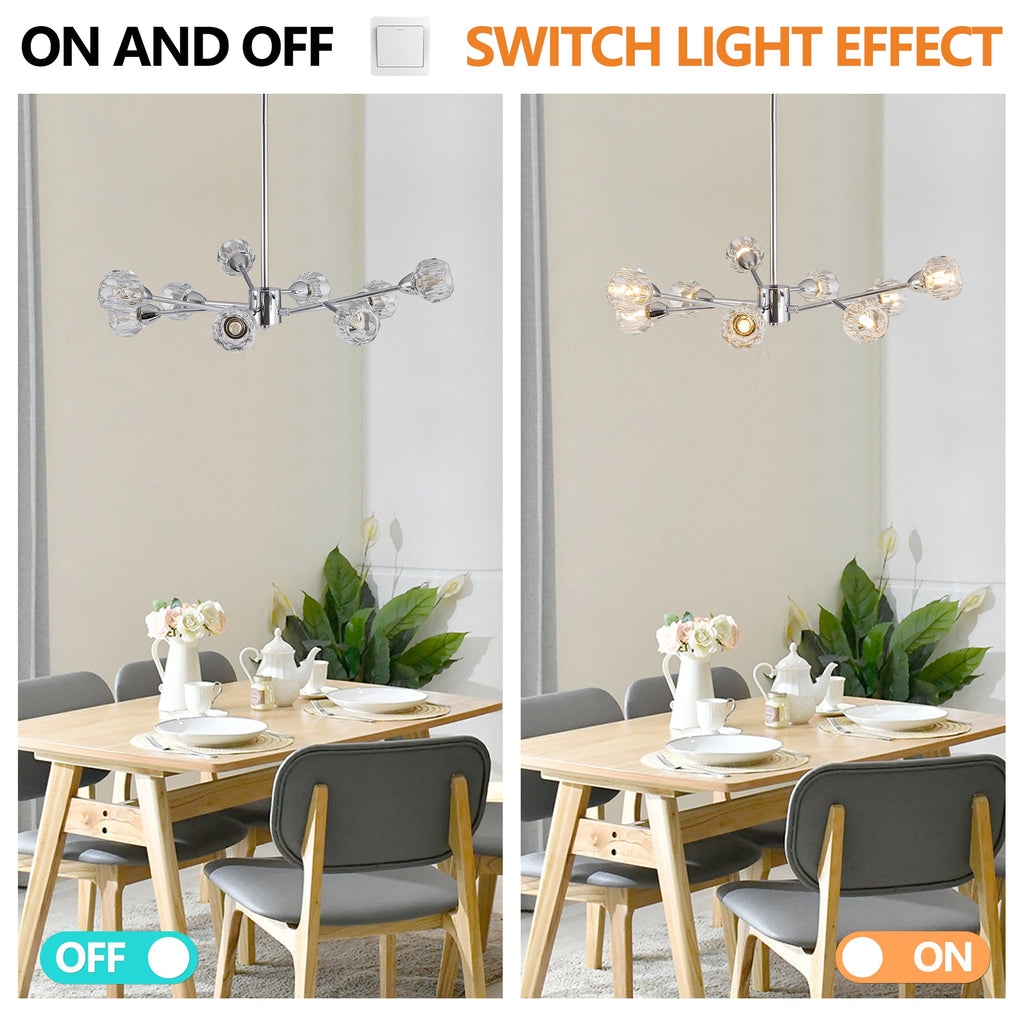 Modern Crystal Chandeliers, 9 Lights Chrome Chandelier
