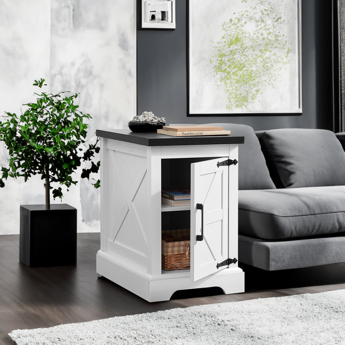 Farmhouse tea table bedside table rectangular farmhouse tea table with barn door