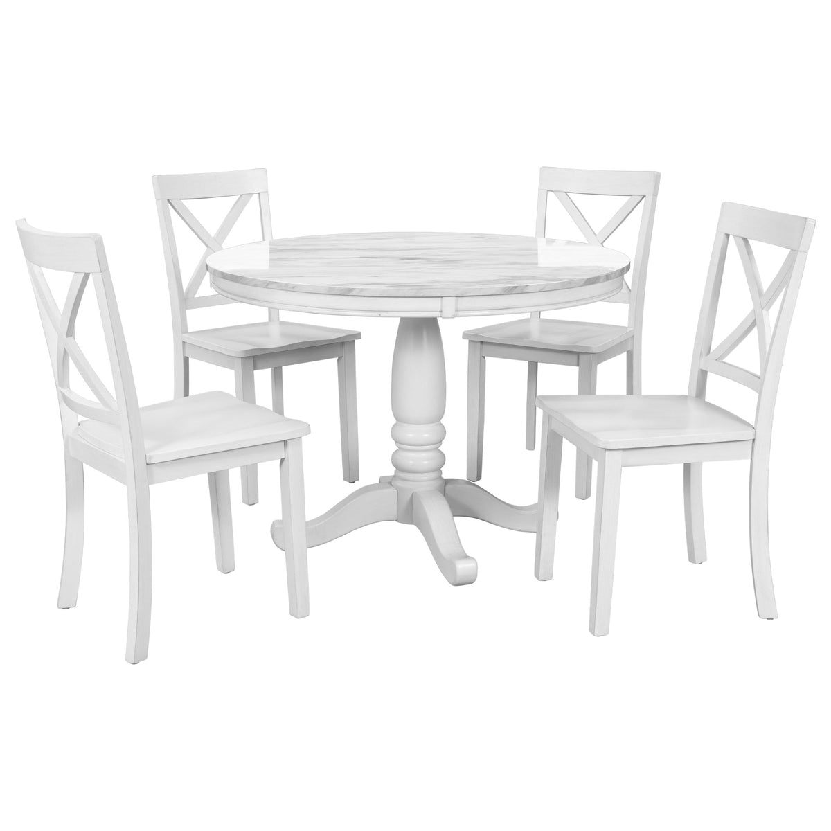 5 Pieces Dining Table and Chairs Set for 4