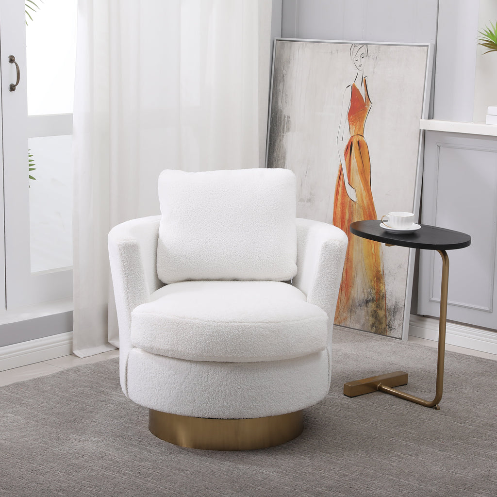 Rotating Bucket Armchair Gold Stainless Steel Base