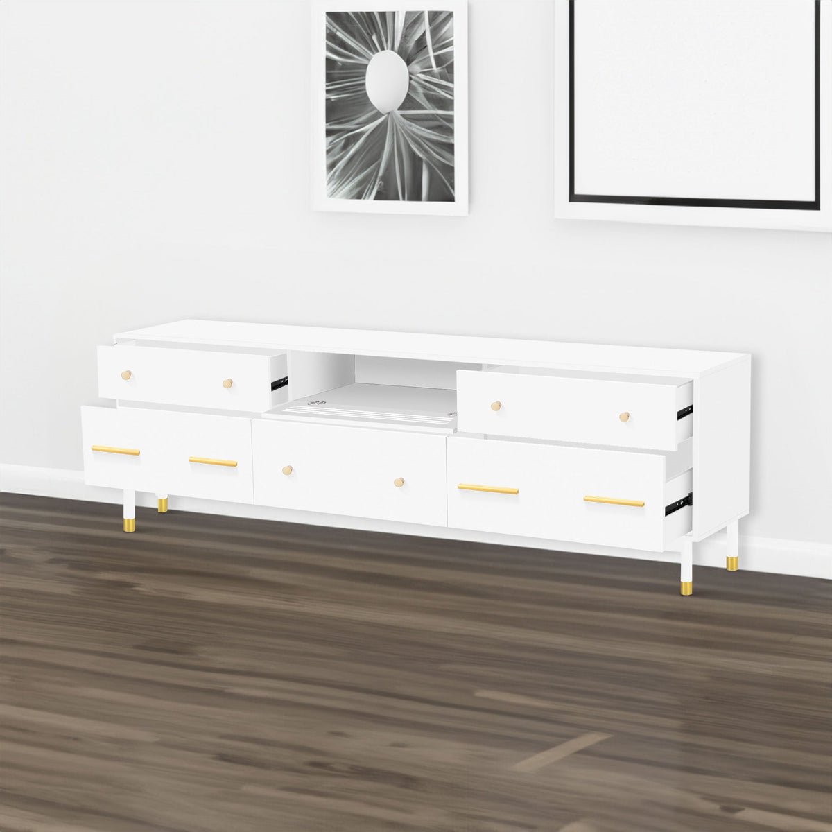 TV Stand for 75+ Inch TV Entertainment Center