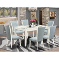 7 Piece Kitchen Set - 6 Linen Chairs 1 Kitchen Dining Table