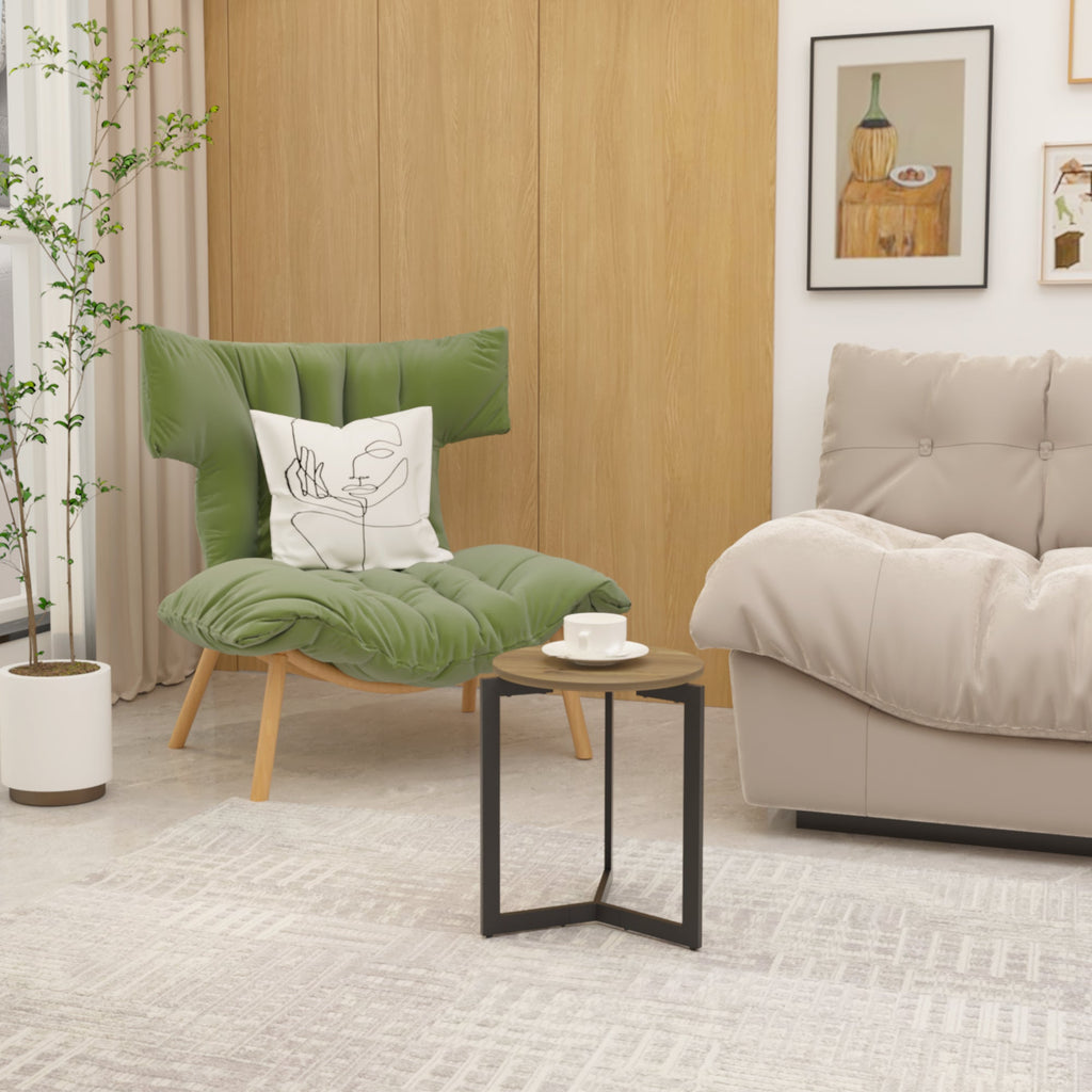 19.68''H Round Side Accent End Table with Sturdy Metal Frame