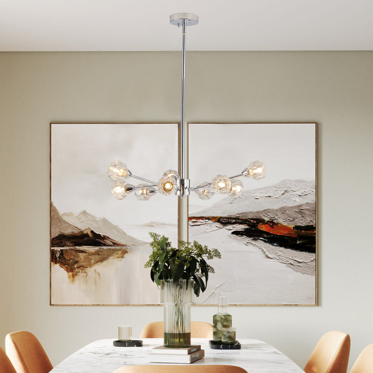 Modern Crystal Chandeliers, 9 Lights Chrome Chandelier