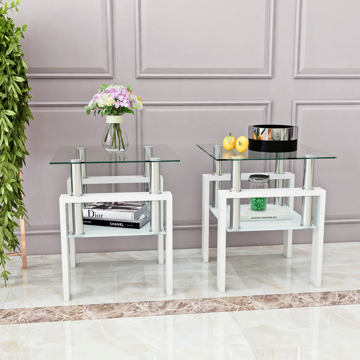 Modern Tempered Glass Tea Table Coffee Table End Table