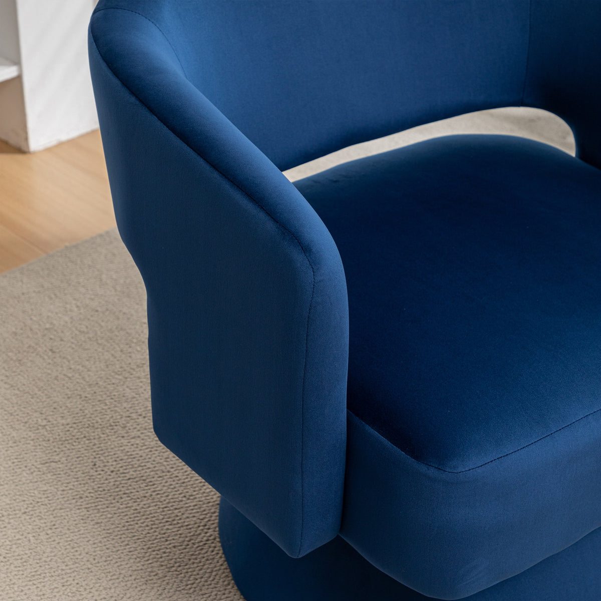 Swivel Barrel Chair, Velvet Accent Armchair 360 Degree Swivel