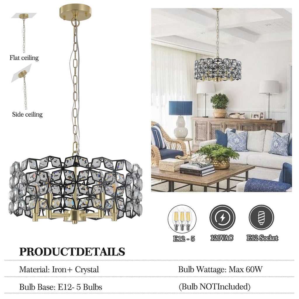 Modern Crystal Chandelier for Living-Room Round Cristal Lamp