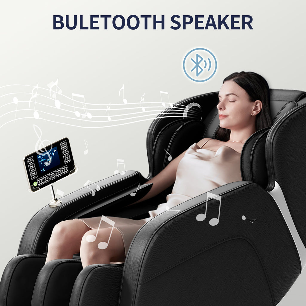 Full body deep tissue massage chair, foot massage, 8 fixed massage rollers, touch screen