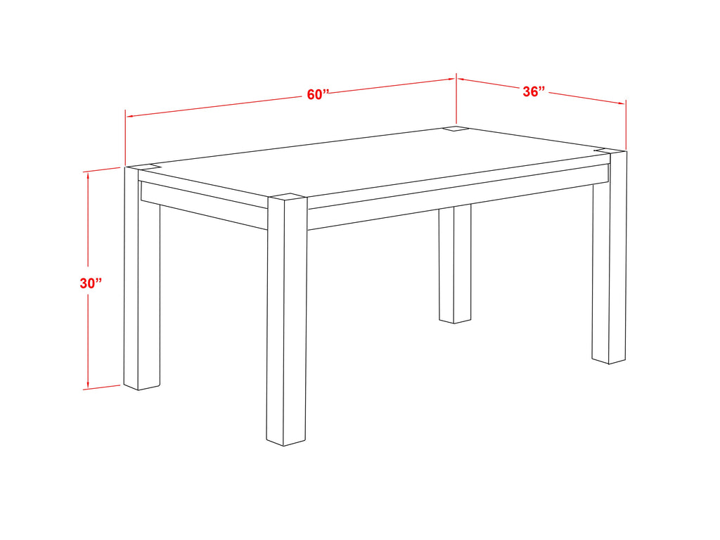 7-Pc Dinette Room Set- 6 Dining Chairs and Rectangular Dining Table