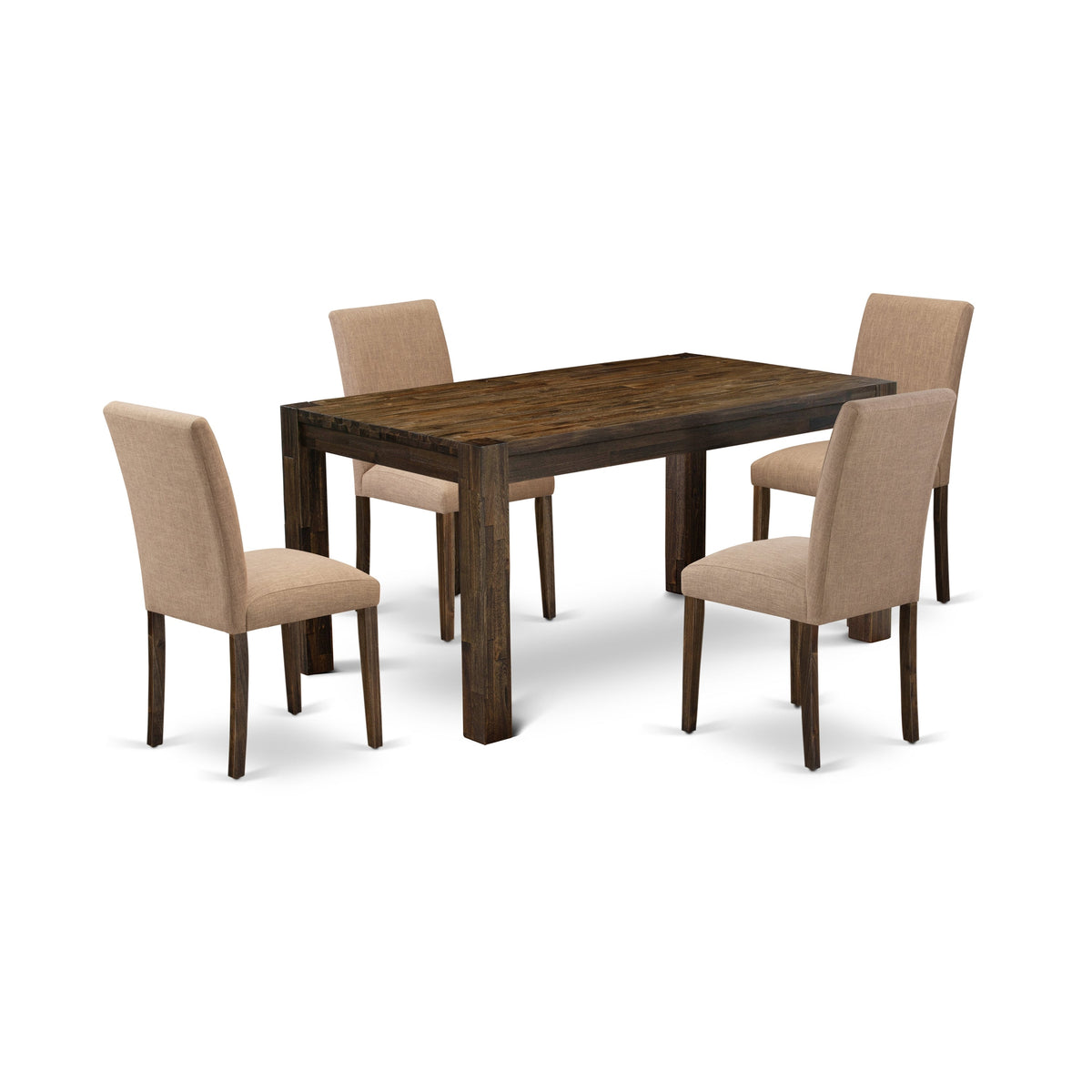 5-Pc Dining Room Set- 4 Parson Dining Chairs and Kitchen Dining Table