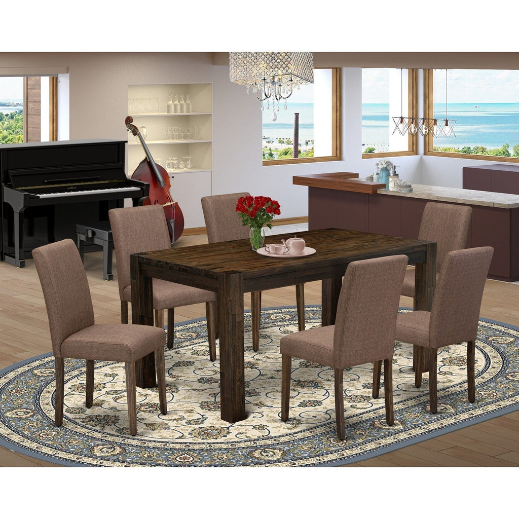 7-Pc Dinette Room Set- 6 Dining Chairs and Rectangular Dining Table