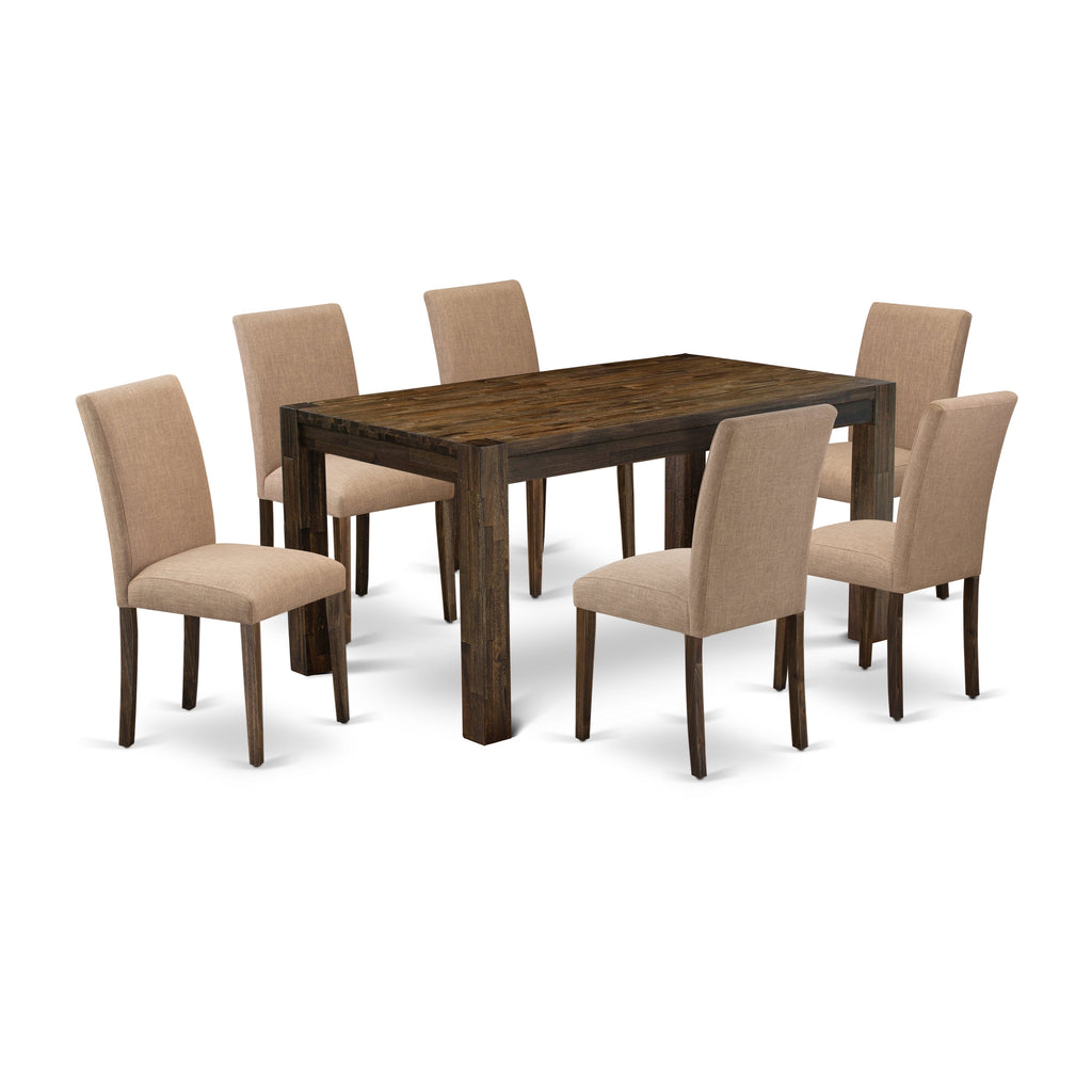7-Pc Dinette Room Set- 6 Dining Chairs and Rectangular Dining Table