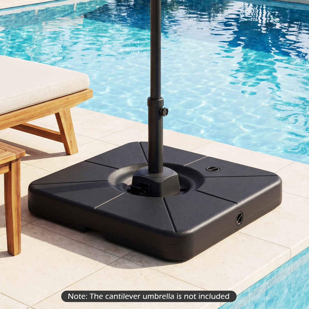 Cantilever Patio Umbrella Base 220# Water/Sand Fillable Weighted Stand