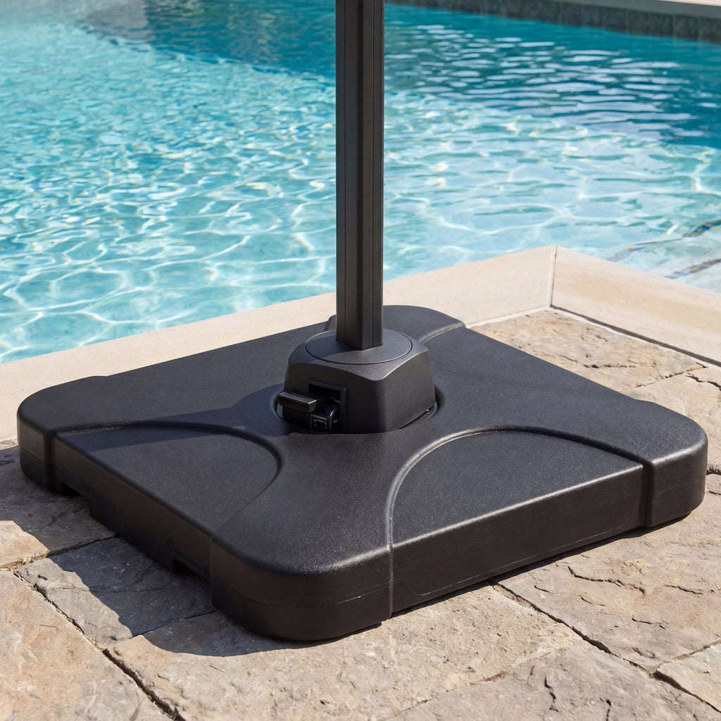 Cantilever Patio Umbrella Base 242# Water/Sand Fillable Weighted Stand