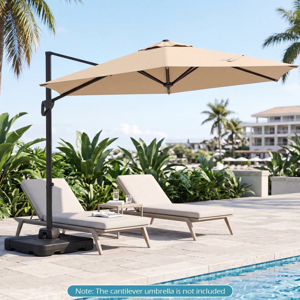 Cantilever Patio Umbrella Base 242# Water/Sand Fillable Weighted Stand