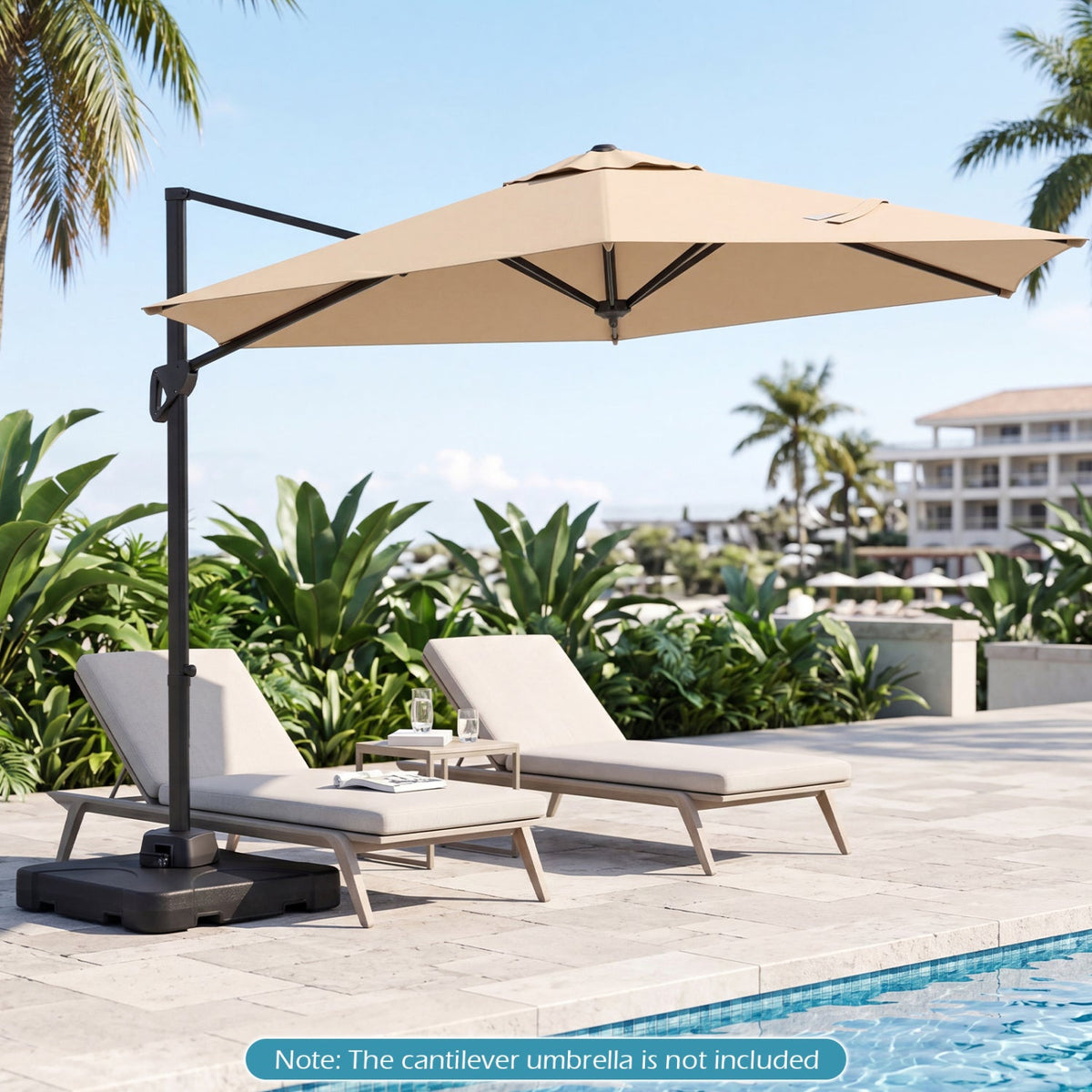 Cantilever Patio Umbrella Base 242# Water/Sand Fillable Weighted Stand