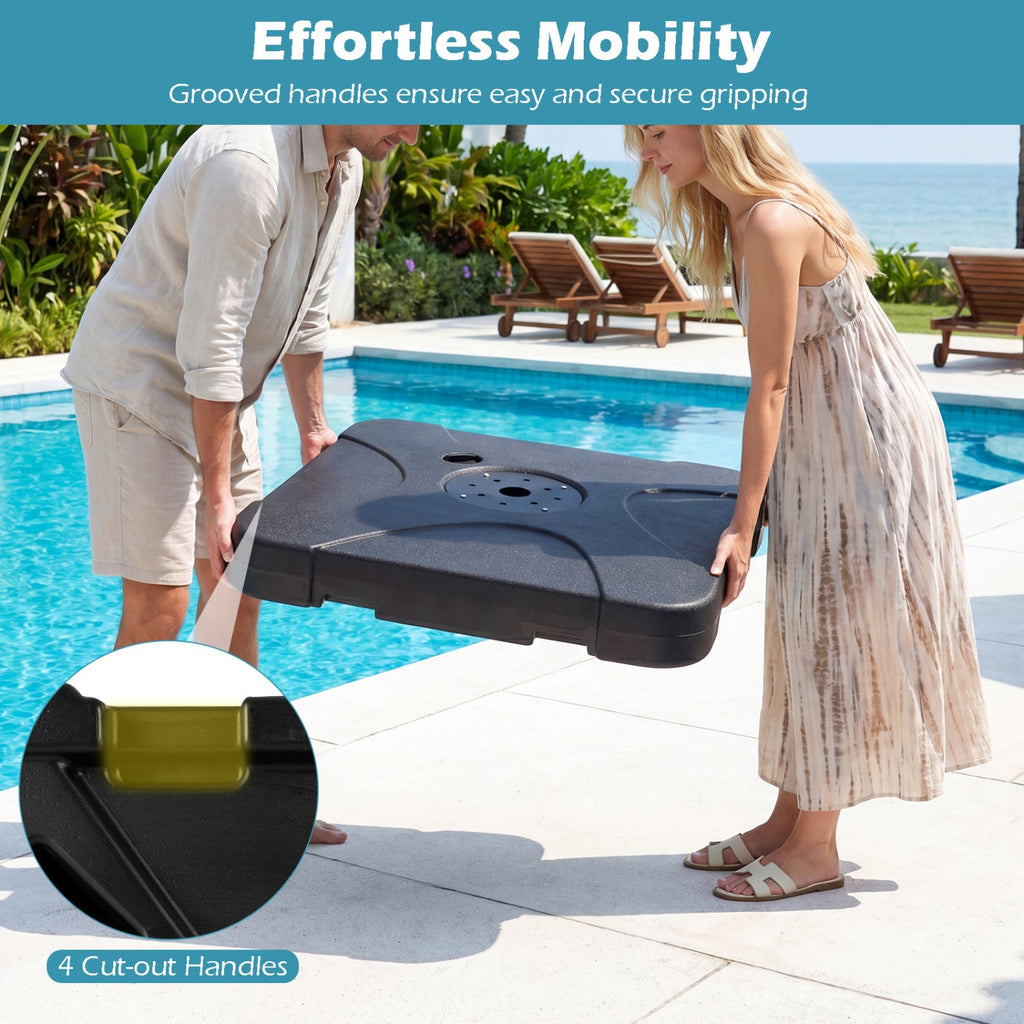 Cantilever Patio Umbrella Base 242# Water/Sand Fillable Weighted Stand