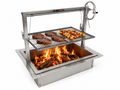 Stainless Steel Santa Maria Drop In Grill with Rectangle Fire Box Insert with Rotisserie Brackets 24x36
